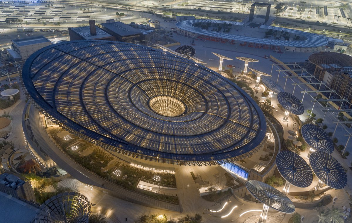 GrimshawArch's tweet photo. Terra ― The Sustainability Pavilion @expo2020dubai has been announced as a winner in #NetZero Building Project of the Year at the MENA #GreenBuildingAwards. Organised by Emirates Green Building Council the awards recognise best practice in the built environment across the region. https://t.co/19O0wLzIP7