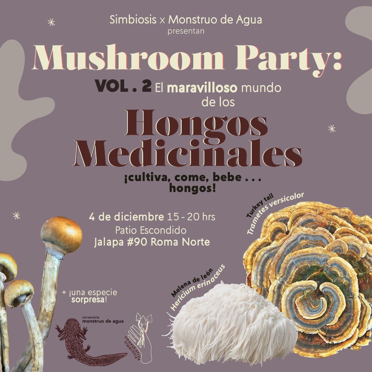 Simbiosis_MX's tweet photo. ¡Acompáñanos el próximo sábado 4 de diciembre a nuestra #MushroomParty para saber todo sobre los maravillosos #hongosmedicinales! https://t.co/qDvd7xJT7B