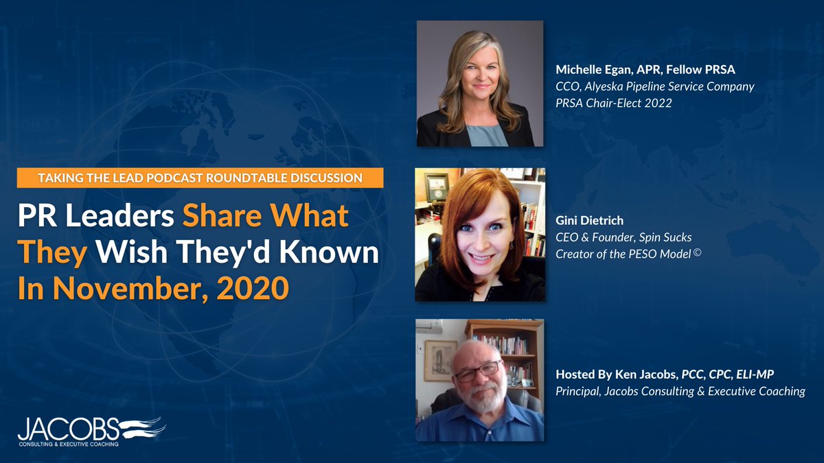 As 2021 is ending, #PR #Leaders <a href="/alaskaegan/">Michelle Egan</a> and <a href="/ginidietrich/">Gini Dietrich</a> share what they wish they'd known this time last year. Please watch now on our Taking the Lead #video podcast: ow.ly/laFi50GUCW7 

#PRLeaders #LeadershipPodcast #2021Lessons