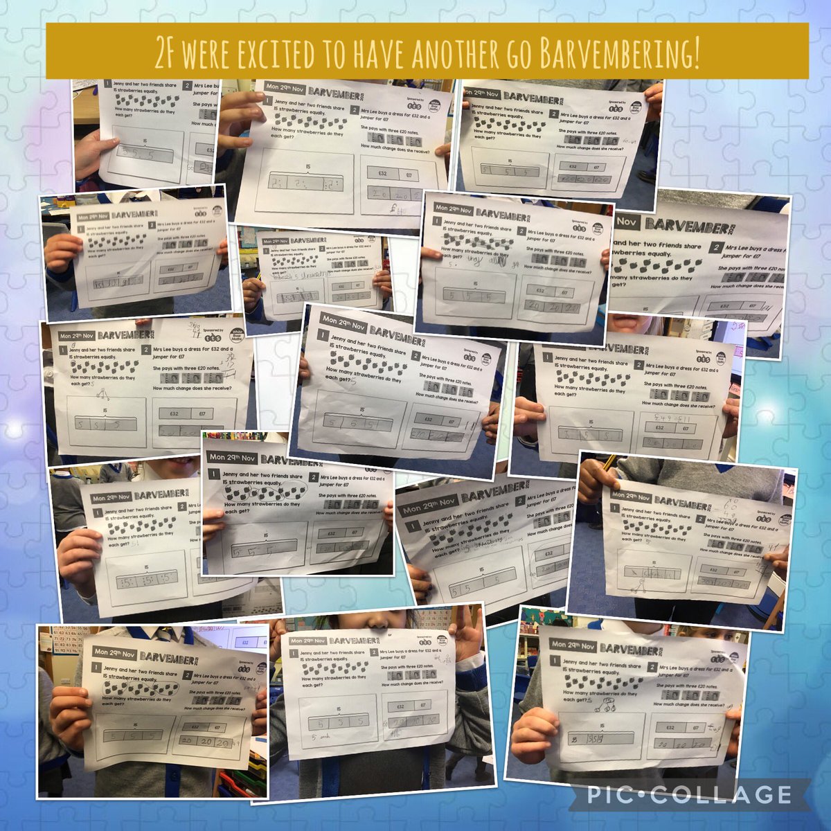 MissDFindlay's tweet photo. We were very excited to complete today’s Barvember questions independently! #Barvember @WhiteRoseMaths https://t.co/GlzxKinvlO