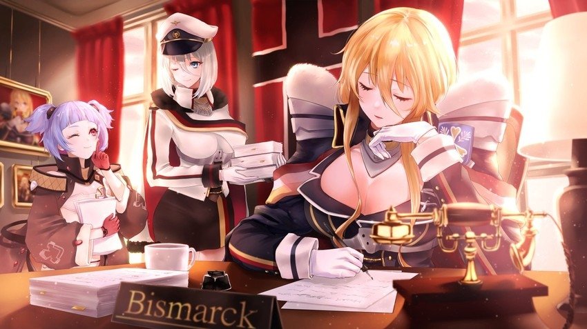 UnderThxWaves's tweet photo. " Seems Lord Bismarck fell asleep at her desk again. . . 

        What will we ever do. . . " https://t.co/IRSNwrbODG