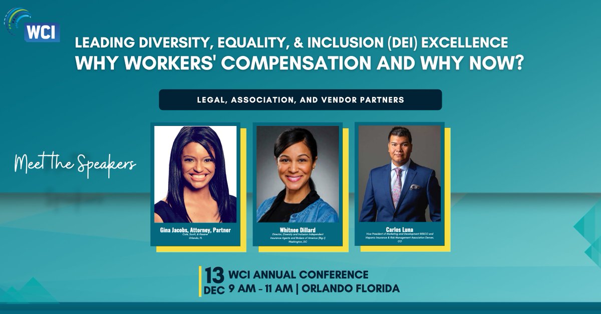 CarlosLunaNews's tweet photo. How many of you are making the trek to @wci360 in Orlando? Be sure and catch #WCI's inaugural education sessions on #DEI. There are many popular speakers that are participating in this program click on the link below for more info. https://t.co/C3EhTmEBBl https://t.co/gObIwuQ1F7