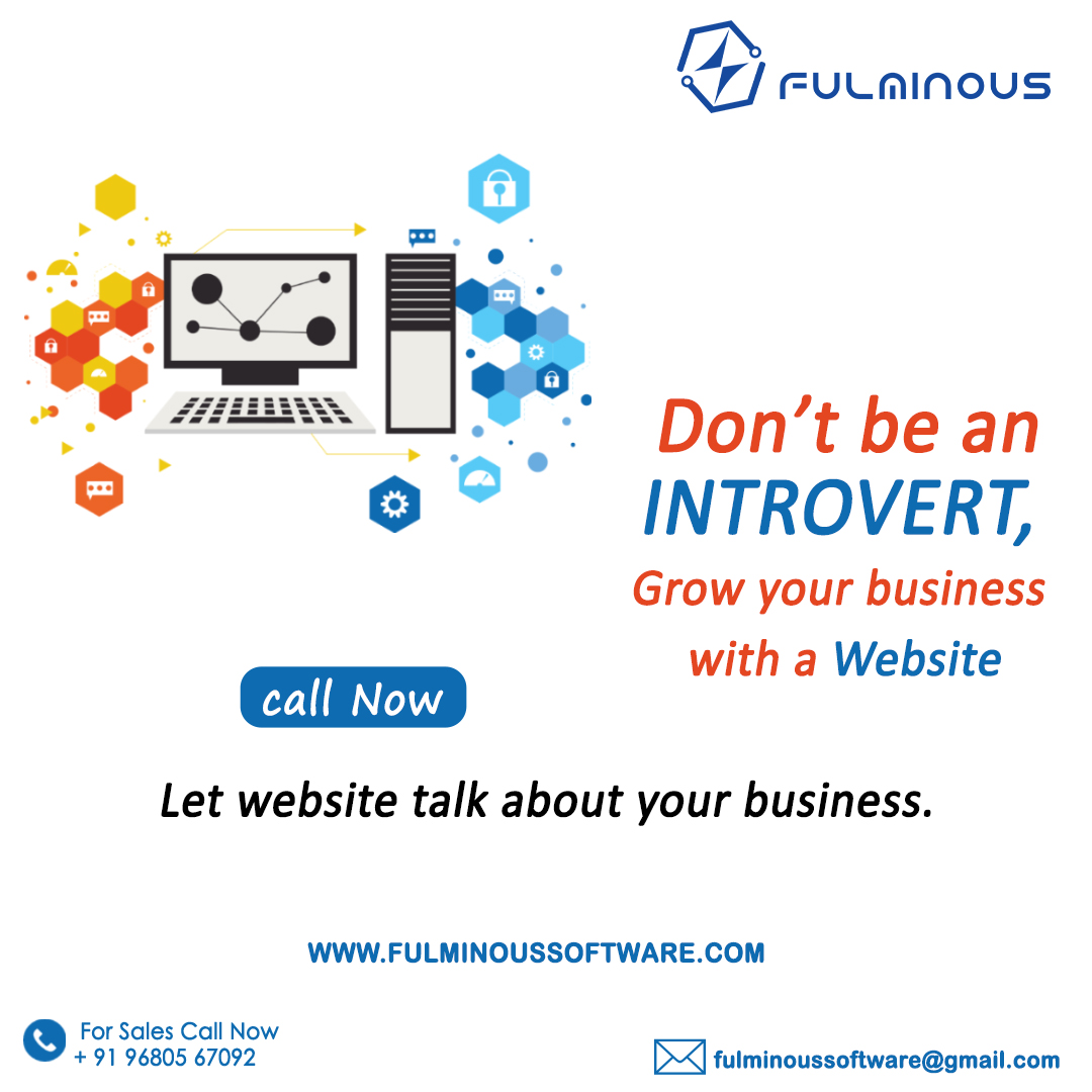 fulminous_soft's tweet photo. Don't be an INTROVERT, grow your business with a website

Lets website talk about your business.
#fulminous #fulminoussoftware #introvert #trend https://t.co/rwXUKbYD02