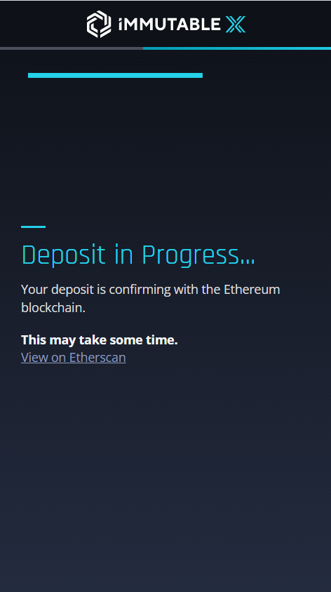 AntoniItamar's tweet photo. @GodsUnchained @Immutable Can't deposit any eth on immutable X, anyone like me? is like this for hours and dont know what im doing wrong. https://t.co/GJgNF8ZMGv