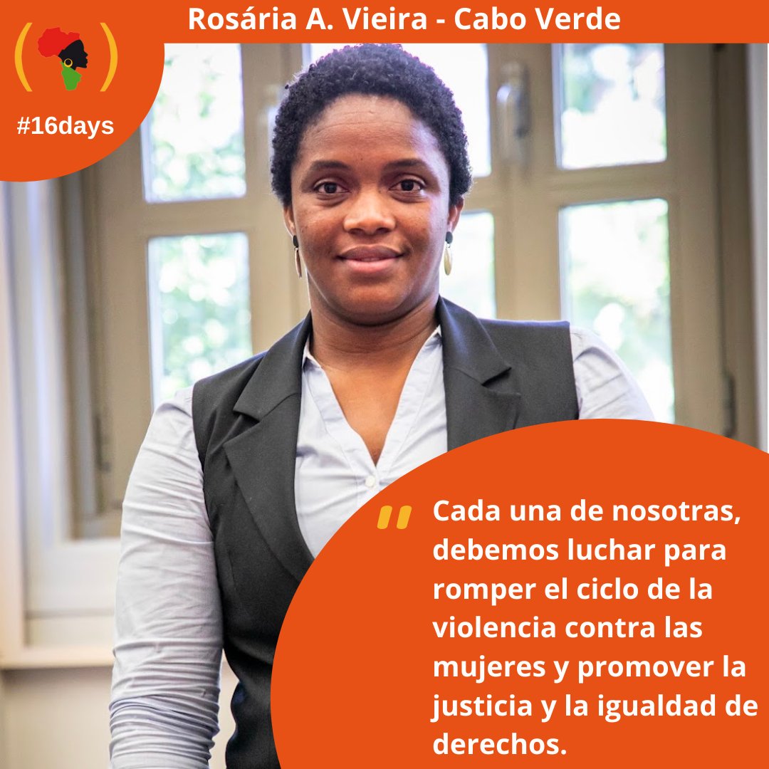 MujeresxAfrica's tweet photo. "VIVIR SIN VIOLENCIA ES UN DERECHO"
Hoy #16DíasdeActvismo con Rosária A. Vieira, Directora del Servicio de Desarrollo con Necesidades Especiales, del Ministerio de Familia de Cabo Verde
https://t.co/xITXnfIoa5
#25noviembre #DíaInternacionalContraLaViolenciaDeGénero #programaraisa https://t.co/s2sNwIPqck