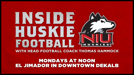 NIUAthletics's tweet photo. This special #MACChamp edition is the FINAL Inside Huskie Football Show of 2021! Join @NIURadioGuy, @NIUCoachHammock and Huskie seniors Brayden Patton and Lance Deveaux plus others for lunch at El Jimador TODAY at Noon! Listen on the app and #GoHuskies https://t.co/J3goyHYz4N
