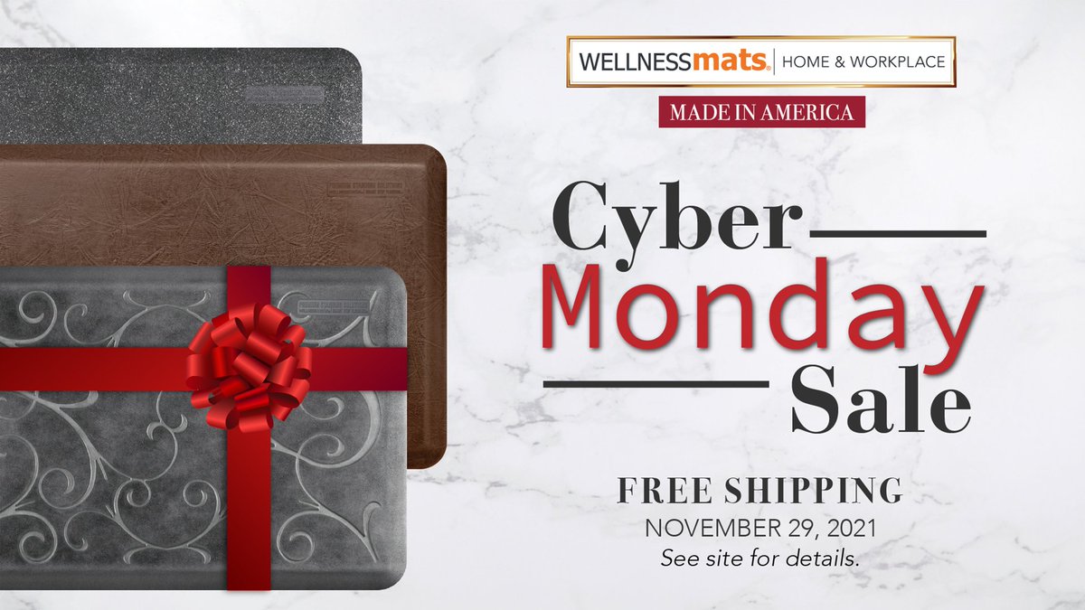 wellnessmats's tweet photo. Its Cyber Monday!!!

It's Your Last Chance to Save 30%* This Holiday Season!!!

Save 30% on select styles and sizes, see site for details. 

Plus Free Shipping Sitewide

https://t.co/JKoZtc2dWn https://t.co/Y60M00KvEn