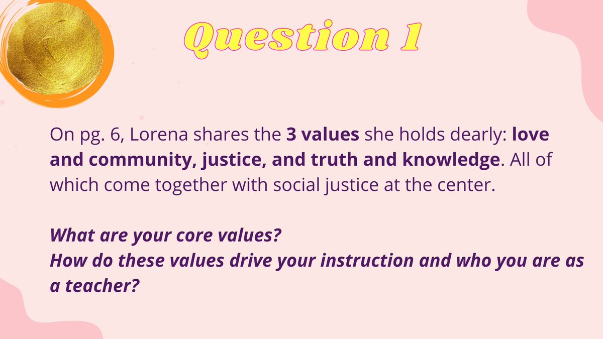 TCTELA's tweet photo. Question 1: What are your core values? How do these drive your instruction & who you are as a teacher? Use #TDchat #TexturedTeaching #TCTELA - Be sure to tag @tctela and @Lit_Bark in your response! https://t.co/Sh2QnCmPIX
