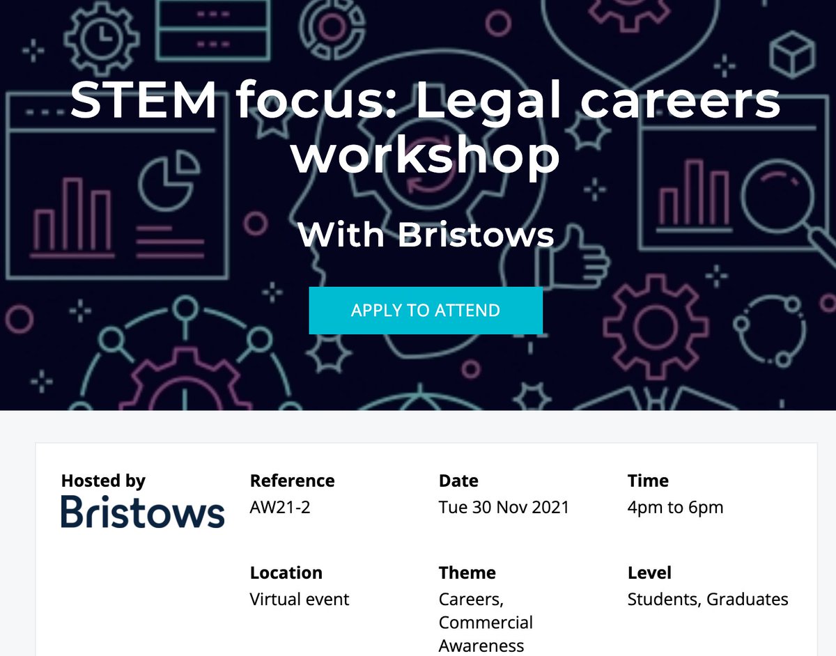 stemlawyers's tweet photo. Tomorrow afternoon we have a virtual student event with @BristowsGrad. Sign up here! https://t.co/PdKmr1Vsh5 https://t.co/ccZoIQSrrd