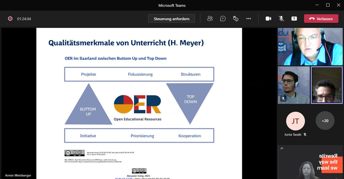 OpenTeachEU's tweet image. 📍THANK YOU to all who participated last Friday in the online workshop organized by the @Saar_Uni, together with the #OpenTeachProject team, to provide a glimpse of how the project is progressing. Your opinions and experience will help shape Open Teach! 🙂
 #OER #OEP