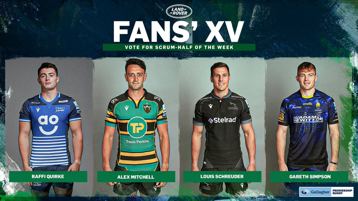 saintsfanshq's tweet image. SaintsRugby: RT @premrugby: How about your scrum-half? 🤔

🦈 @raffiquirke | @SaleSharksRugby 
😇 Alex Mitchell | @SaintsRugby 
🦅 @LouisSchreuder | @FalconsRugby 
⚔️ @garethsimpson9 | @WorcsWarriors 

Vote now ⤵️

#LandRoverRugby | #LRFansXV | #Gallaghe…