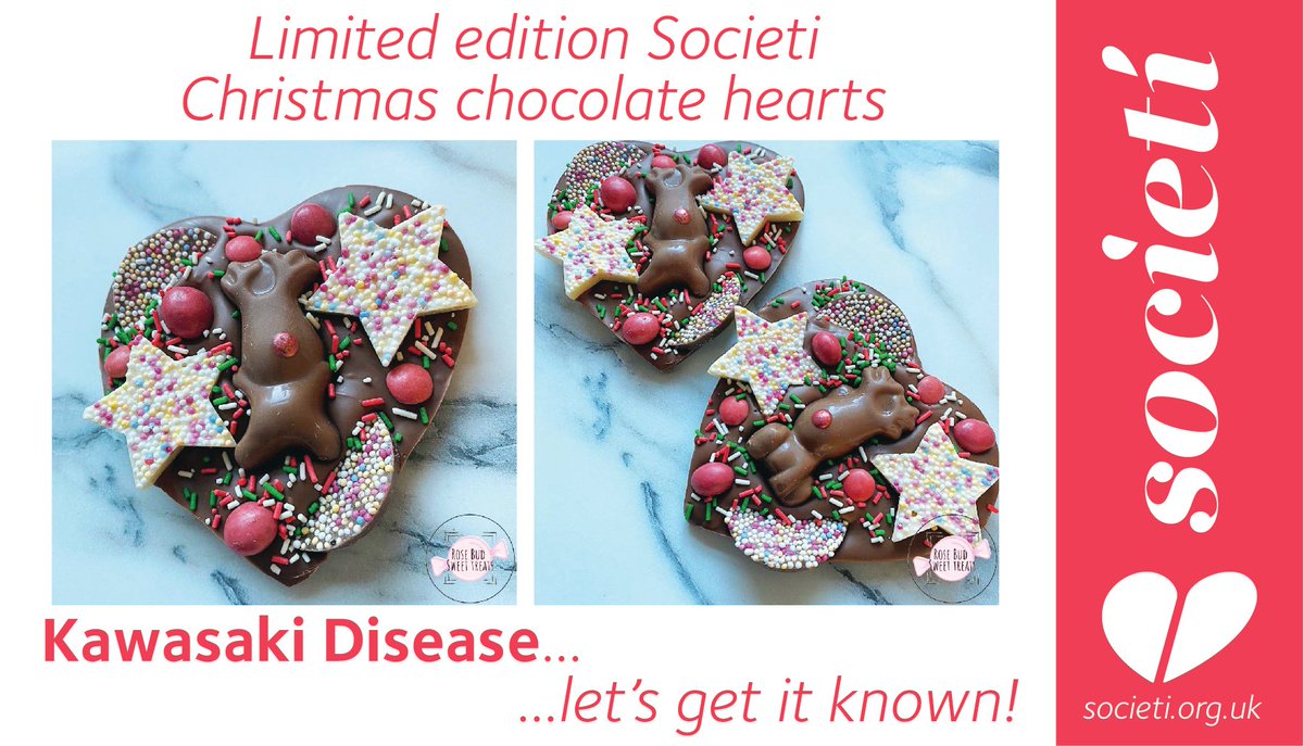 Societi_UK_KD's tweet photo. Today is #NationalChocolatesDay – what better day to order your Societi Foundation Christmas chocolate heart…?

Buy yours here: https://t.co/bvFaahnQnS

Every single chocolate heart that we sell is helping to protect children’s hearts from #Kawasaki_Disease. https://t.co/N4LaBbZ5EB