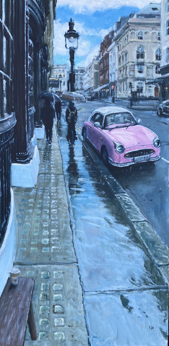 benhughesart's tweet photo. #nissanfigaro #pinkcar #coventgarden #londonpainting #rainyday #oilpainting #art #bathartists #bathartistsstudios #bearflatartists https://t.co/oaOloV0J9j
