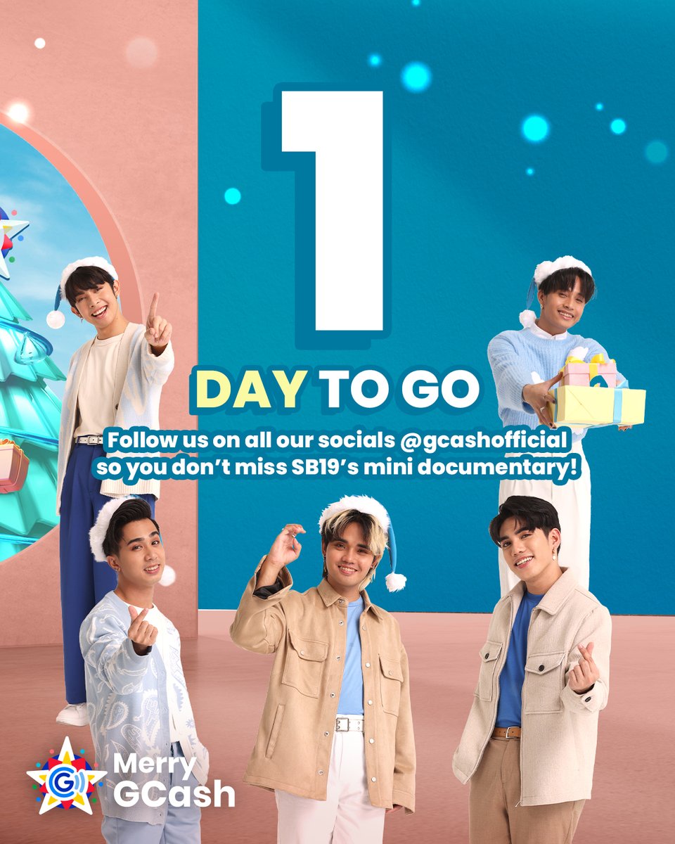gcashofficial's tweet photo. 1 Day to go na lang mga A’TIN! Super G na kami for @SB19Official's mini documentary to drop on November 30, 7PM! Follow us on @gcashofficial on all our socials so you don’t miss the drop! 😉 https://t.co/wcegc2AERw