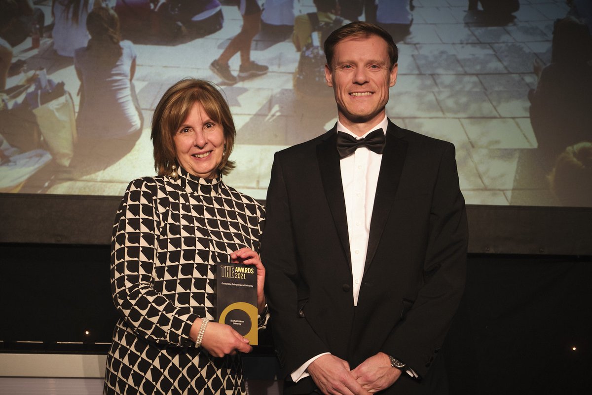 Massive congratulations to <a href="/sheffhallamuni/">Sheffield Hallam University</a>  
@EnterpriseSHU  for winning Outstanding Entrepreneurial University at last weeks #THEAwards 
Check out their article which details why entrepreneurship is in the university's DNA bit.ly/3xMt43L 🎉🏆👏
#highereducation