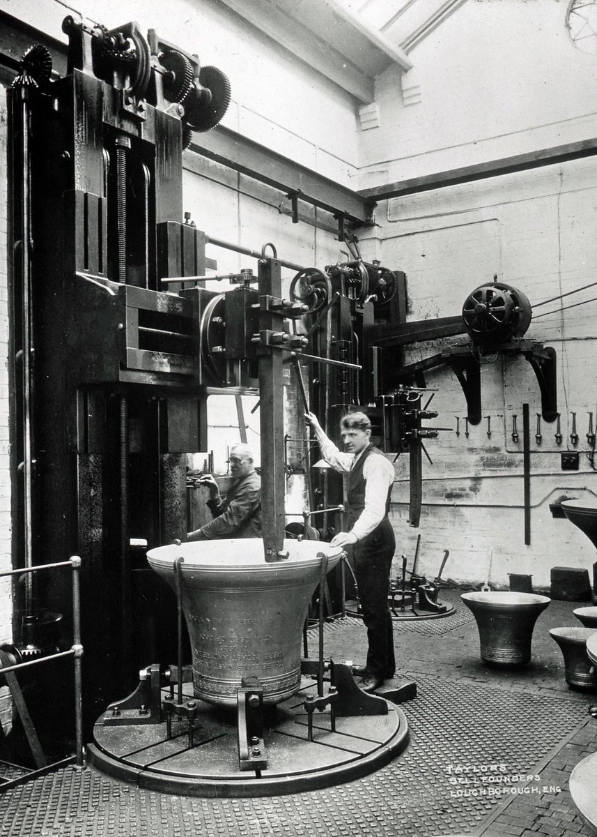 JTBellfoundry's tweet photo. As part of #MotivationalMonday let’s kick off the week with a look at our Tuning Shop. The first photo features worker Ed Ball from 1926 tuning Stalybridge bell! You can still catch our workers in action in the tuning shop almost 100 years later!
#victorianfactory https://t.co/7WqkbSdySZ