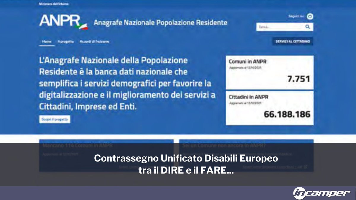 ANCC1985's tweet photo. inCAMPER N. 206
Contrassegno Unificato Disabili Europeo tra il DIRE e il FARE...
Un’importante semplificazione per il miglioramento della qualità della vita delle persone con disabilità attraverso la tecnologia al fine di...leggi l'articolo👉 https://t.co/uO74KHQauh https://t.co/XuUENHmODX