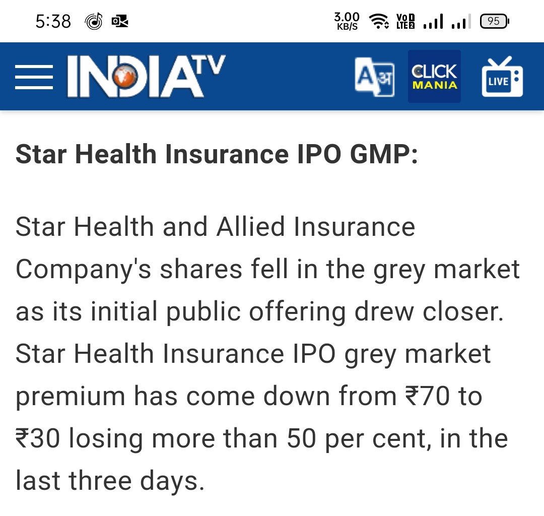AVassu's tweet photo. @TickertapeIN @NeilBahal What we can expect from it, like on good premium or on discounted price range and where do see the GMP of it
#StarHealthInsuranceIPO https://t.co/Fe7XBxduwk