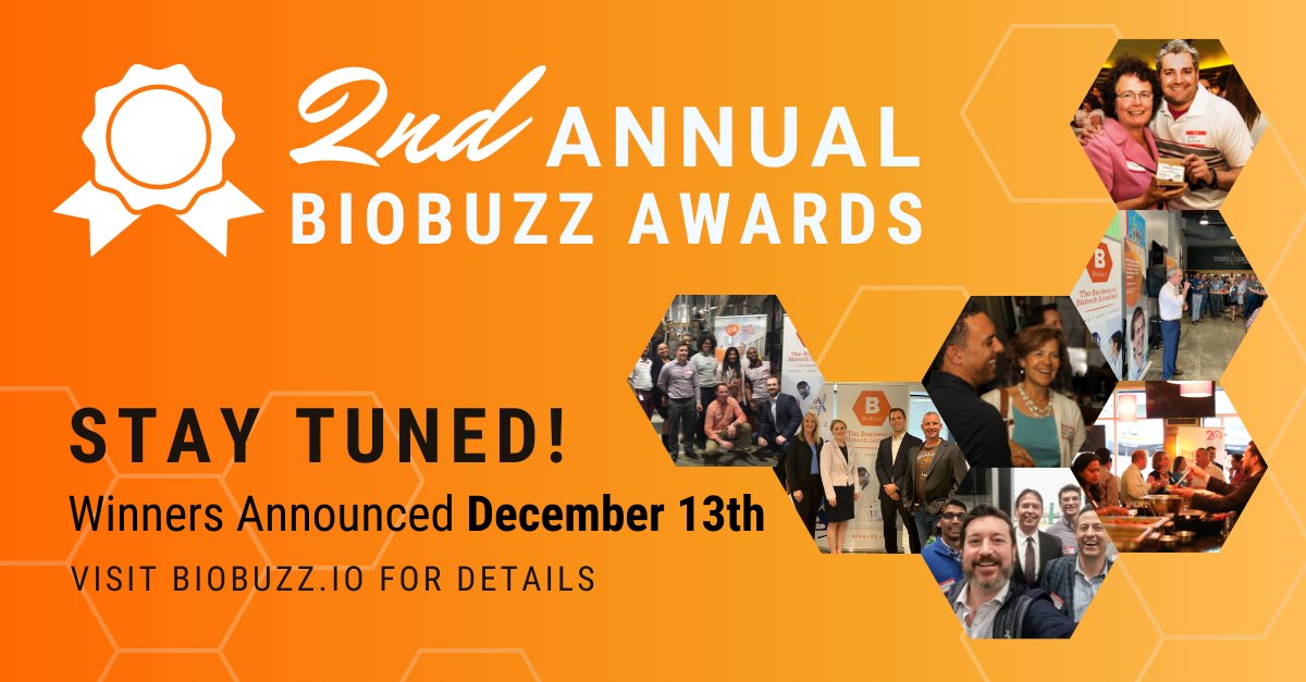 BioBuzzNetworks's tweet photo. Thank you to everyone who voted in our 2nd Annual #BioBuzzAwards! Your vote made it possible to recognize the hard work, impact, & progress these individuals & companies have made to our life sciences industry. 🙌
Stay tuned as we will announce the award winners on Dec 13th!🎉 https://t.co/jdCdyYCScu
