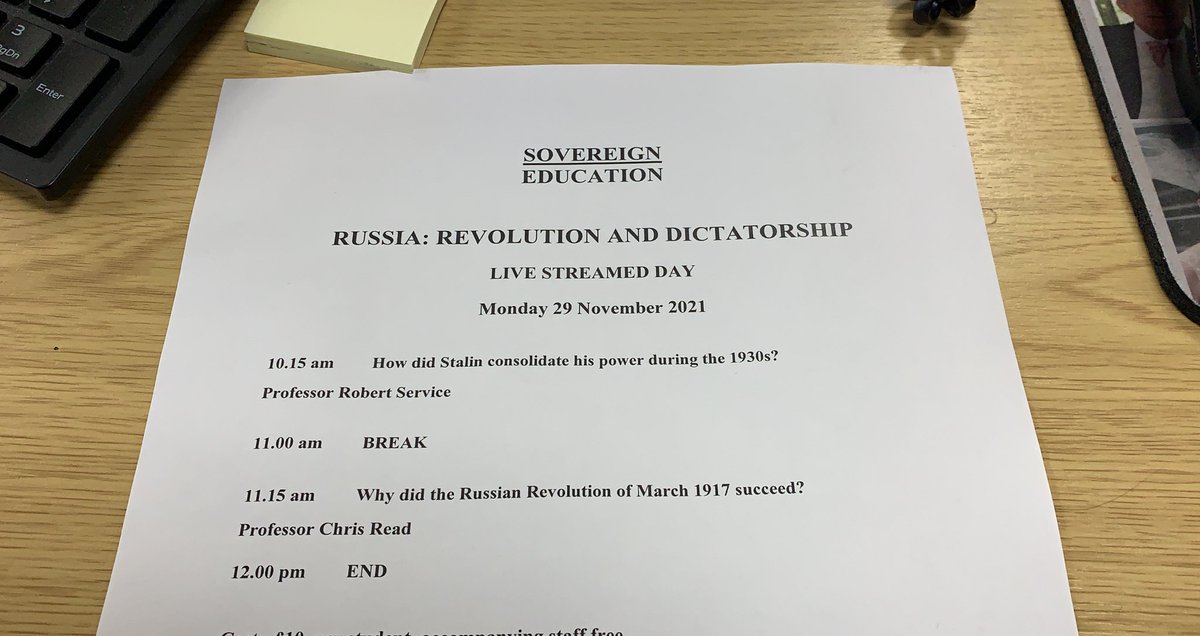 Many thanks to <a href="/Sov_Education/">Sovereign Education</a> for their excellent lectures on Russian History this morning. @BradfordGrammar A Level historians found the sessions very informative