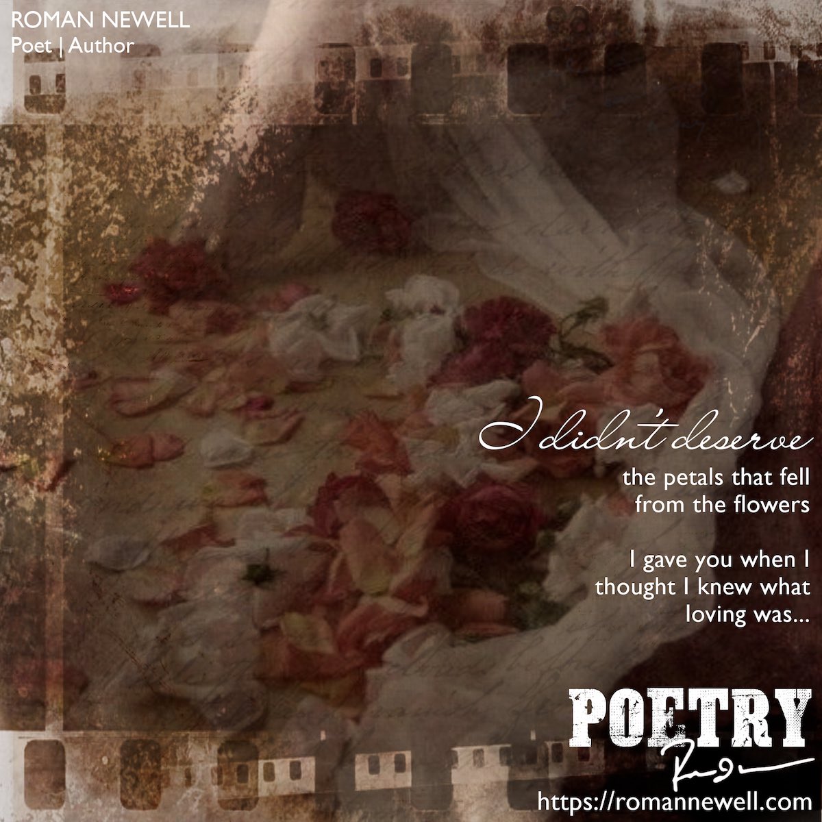 dajc_thoughts's tweet photo. โI didnโt deserveโฆโ
a favourite #poet & #authorโ
Roman Newell
https://t.co/if9rQ2cAMz
#readandfollow #authorstoreadandfollow #worthreading #pleaseRT #poetrycommunity #poetry #darkpoetry #newprojects #mondaypoetry https://t.co/17I69MaDK6