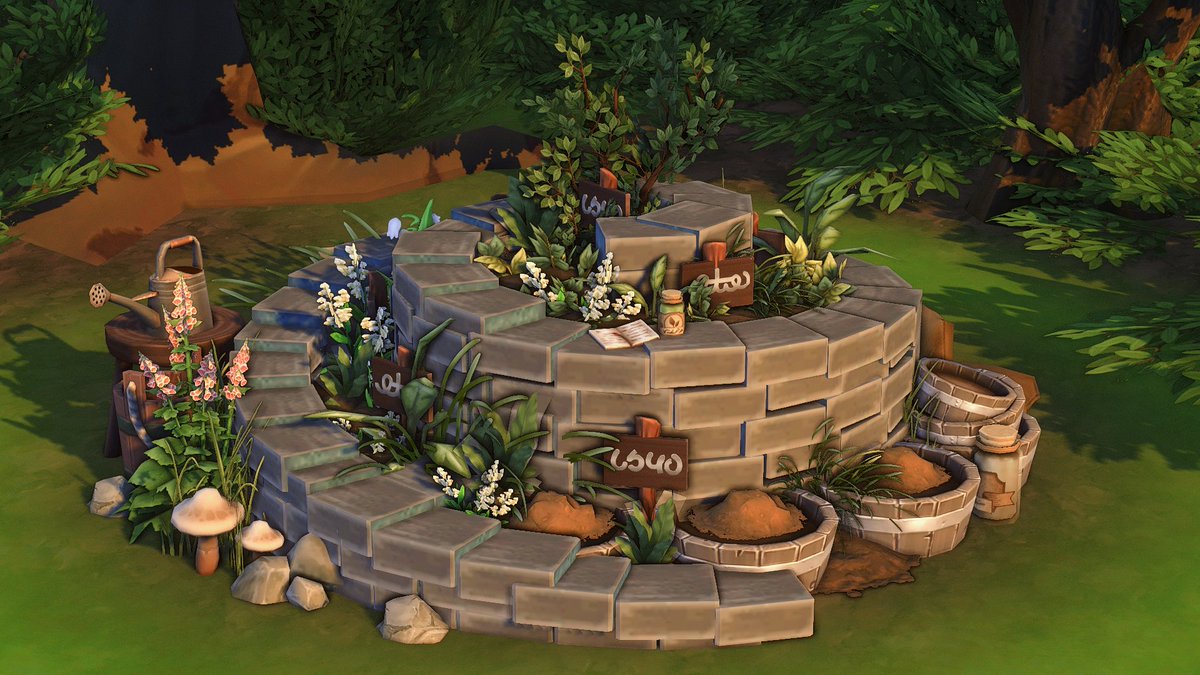 SatiSimBuilds's tweet image. Just uploaded a Spiral Garden done without CC!

Includes 3 functional planters as well as a Bench on the back! 
The Base of this is made with only the Base Game, all other packs are optional for decoration.

Done using T.O.O.L. by @TwistedMexi and available on
Origin ID: SatiSim