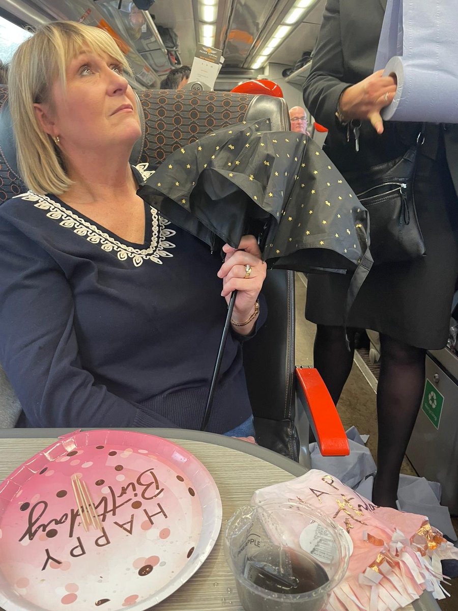 designed4travel's tweet photo. I was mortified when you get on a train with your friends for a trip
To York on Friday  and it starts to rain on the train, you should be ashamed of yourselves Grand Central from
London to York . #GrandCentral#Britishrail#Healthandsafety https://t.co/tcYEEMgogU