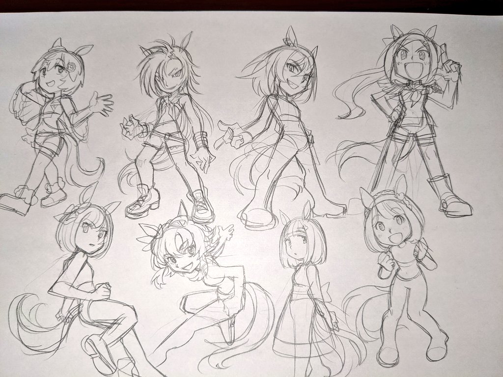 あとは今"ウマ娘全員描く"の下書きというかラフがおわったりした 