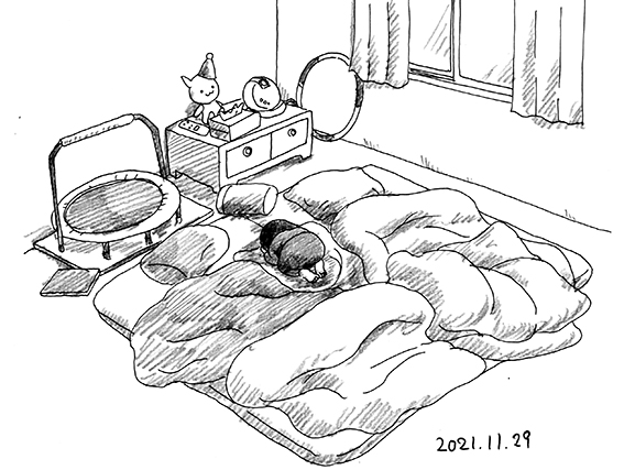 僕も奥さんも娘が寝ている間にいつも朝支度をしてるんだけど、娘がいつもより早く目が覚めたみたいで起こしに部屋に入ったら独りでしくしく泣いてた🥲 #本日の出来事 #育児 