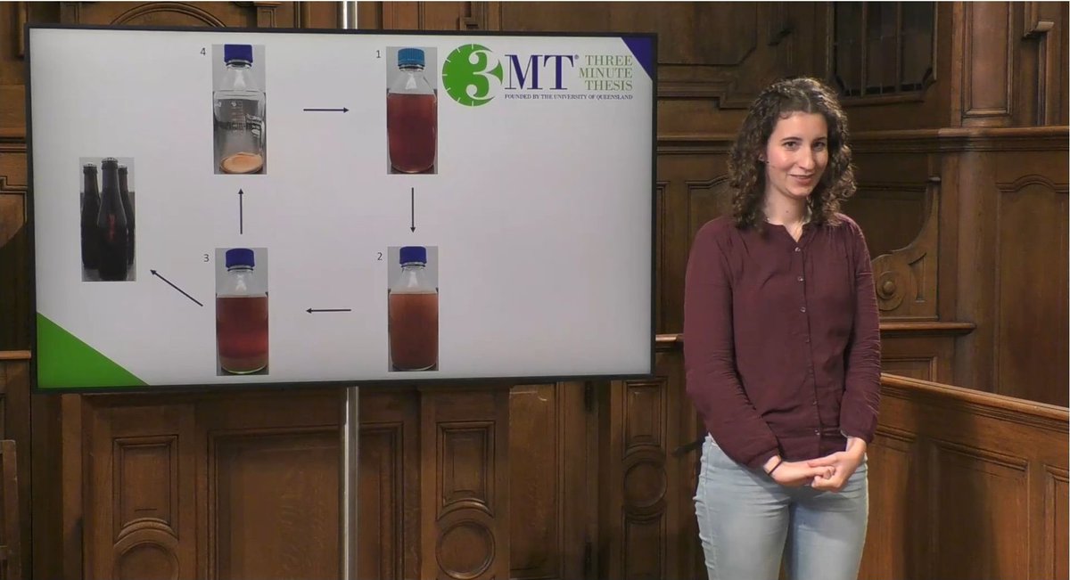 LabWeiland's tweet photo. Katharina pitching her 3min Thesis #3mt - Within Top 10 of KU Leuven! 🎉🎉🥳 #EFBT #dvdw2021 https://t.co/9rOkUnUStV