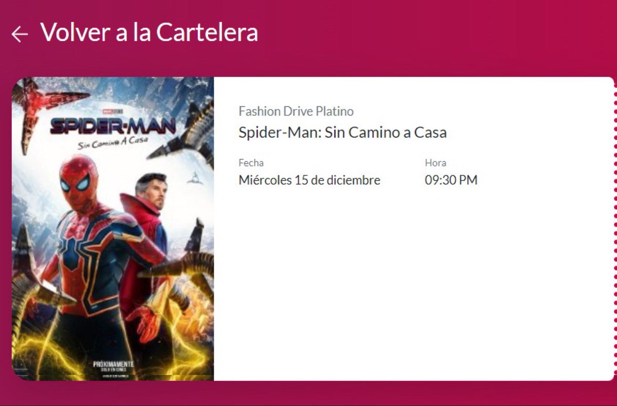 ThisIsHugoQR's tweet photo. Después de muchos intento se logró, habemus boletos para Spiderman! #SpiderManNowWayHome #SeLogro https://t.co/2NgPCzt5rE