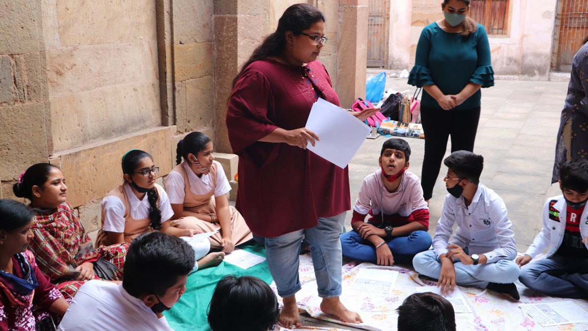 ElixirIndiaOrg's tweet photo. To mark #WorldHeritage Week, we hosted a special activity based event at the Historic City of #Ahmedabad's iconic Bhadra Fort. The activities included sensory games, did-you-know's &amp; tasty treats for our young minds to understand our rich #Heritage. 
#Youth4Heritage https://t.co/MhCQax9U2U