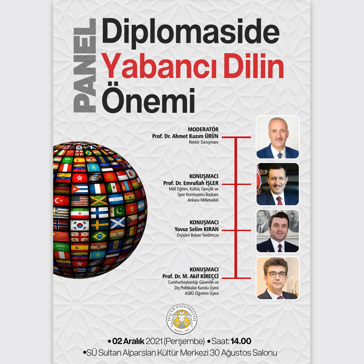 Selçuk Üniversitesi Yabancı Diller Yüksekokulumuz tarafından düzenlenen panele bekliyoruz