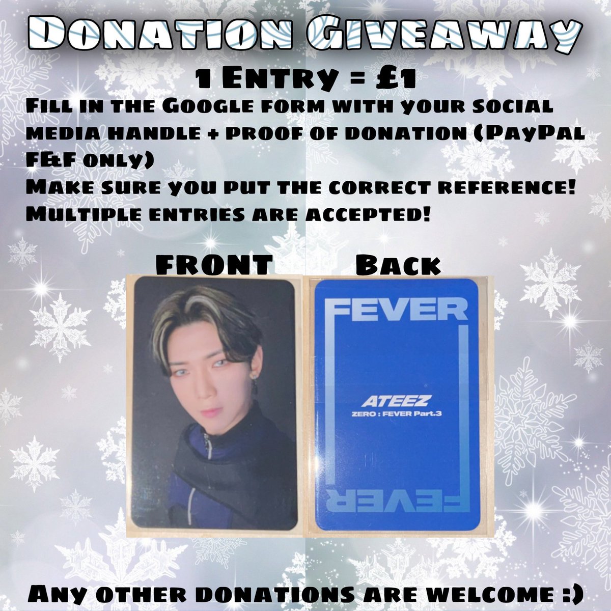 UK Fan Events for Atiny (@ukatiny_ateez) on Twitter photo Winter With #ATEEZโ๏ธ Event
๐Saturday 18th Dec
โฐ12pm - 4pm
๐<a href="/BijuBubbleTea/">Biju Bubble Tea</a> Soho, 45 Old Compton Street, London, W1D 6HQ
SIGN UP FORM: forms.gle/A974Ez2ehyxY5tโฆ (more details provided here)
DONATION GIVEAWAY FORM: forms.gle/8QRPNAKDwCbxmLโฆ
#์์ดํฐ์ฆ <a href="/ATEEZofficial/">ATEEZ(์์ดํฐ์ฆ)</a>
RT+share pls! Winter With #ATEEZโ๏ธ Event
๐Saturday 18th Dec
โฐ12pm - 4pm
๐<a href="/BijuBubbleTea/">Biju Bubble Tea</a> Soho, 45 Old Compton Street, London, W1D 6HQ
SIGN UP FORM: forms.gle/A974Ez2ehyxY5tโฆ (more details provided here)
DONATION GIVEAWAY FORM: forms.gle/8QRPNAKDwCbxmLโฆ
#์์ดํฐ์ฆ <a href="/ATEEZofficial/">ATEEZ(์์ดํฐ์ฆ)</a>
RT+share pls!
