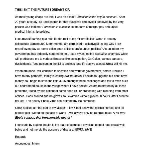 This is a piece that broke my heart back in the 2017 <a href="/TheUMAofficial/">Uganda Medical Association</a>  IA. Its so heart beaking that 4 years down the road people like <a href="/MargaretMuhanga/">Margaret Muhanga</a> et al are politicizing the reality. <a href="/KiraggaAbdul/">KIRAGGA Abdul(MD)💥</a> @LamechSenyonjo <a href="/DanielLutaaya/">Daniel Lutaaya</a> <a href="/nbstv/">NBS Television</a> <a href="/ntvuganda/">NTV UGANDA</a>  😭😭😭😭😡😡😡