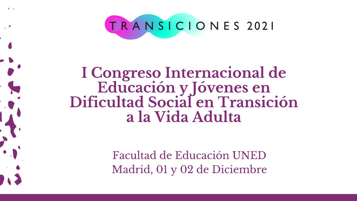 📢¡Ya casi nos vemos!

🗓️El miércoles 01 de Diciembre inicia Congreso Transiciones I.

📍La celebración se realizará presencialmente en la Facultad de Educación de la UNED y mediante el programa para videoconferencias múltiples Zoom.

👏Os esperamos