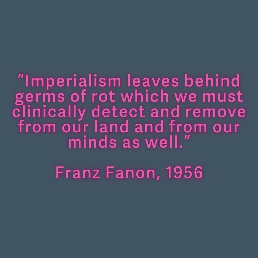 How can we implement a decolonial praxis? What does it mean to remove the rot of imperialism from our lands and minds? 

Join us at *any* of the final two Decolonisers Teach-ins!

Weds 1st Dec 2-4 pm 
Thurs 2nd Dec 6-8 pm

Sign up here: nus.org.uk/campaigns/deco…