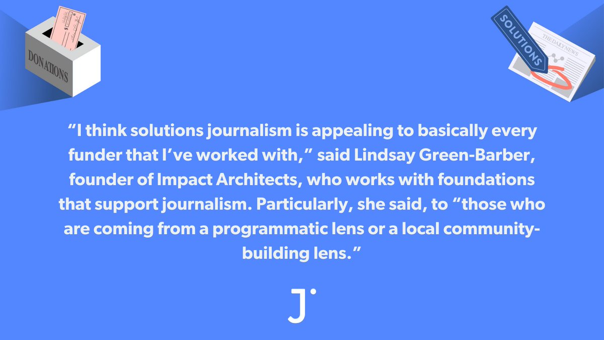 SJ Revenue Lesson #3: Solutions Journalism can tick almost any box a funder has — policy change, building healthier news diets, strengthening their community, reframing deficit-focused narratives and more. 

Via <a href="/WhimsicaLinds/">Lindsay Green-Barber</a> (4/8)