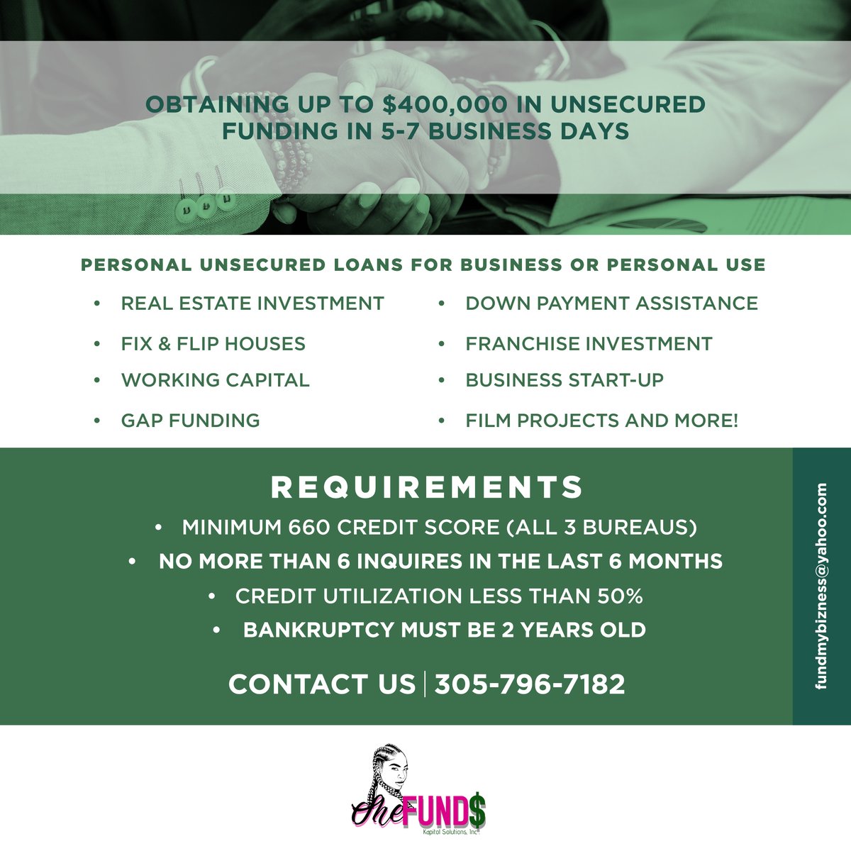 KamaraStokes's tweet photo. Are you in need of unsecured funding for the holiday season? SheFunds can assist you with obtaining funding for your business, real estate investing and personal needs. Contact us at 3057967182.
..
#Services #KamaraStokes #SheBuilds #SheFunds #entrepreneur #funding https://t.co/4cAl3TmBOK