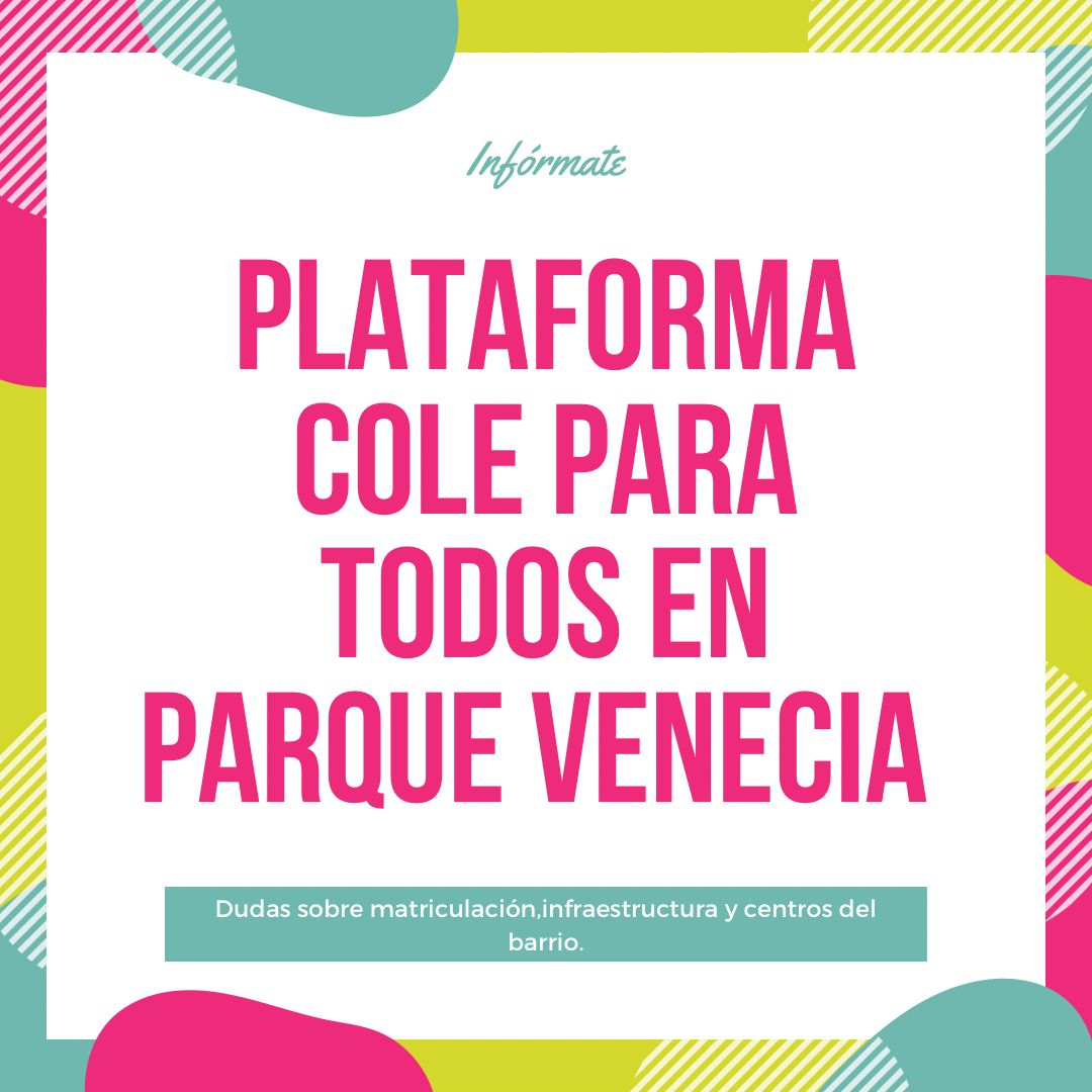 ColeTodosPV's tweet photo. ¿Quieres saber como matricular a tu hijo/a en el cole?¿Te interesa saber cómo van las infraestructuras de nuestros centros?¿Quieres estar informado/a de cuál es la situación de los niños/as del barrio?
Infórmate en nuestra RRSS. https://t.co/3i6XPJJa3Y