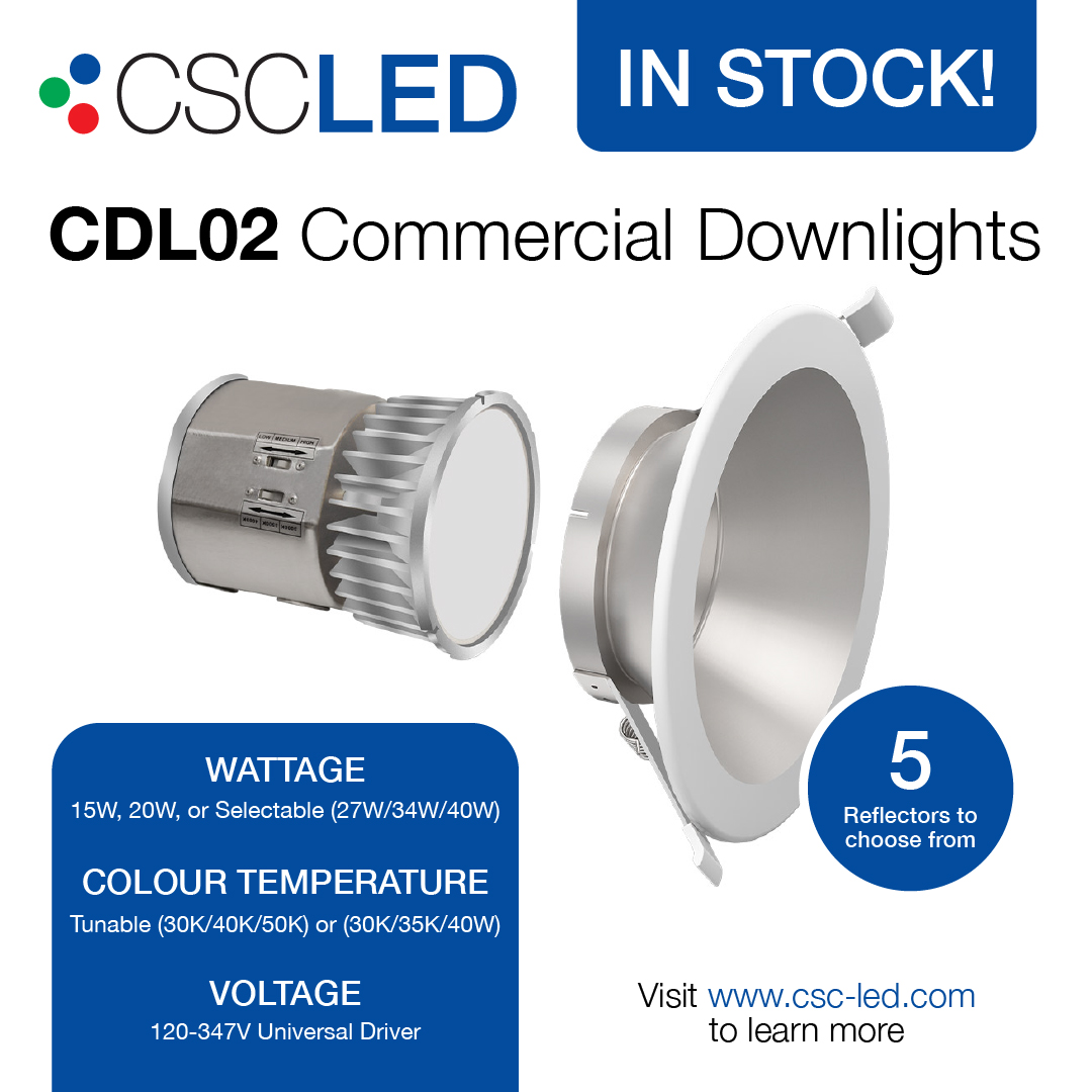CSCLEDCORP's tweet photo. Our CDL02 Commercial Downlights are in stock and ready to ship! Visit https://t.co/uddLKm1agh to learn about the light engine and reflector options.
#Downlight #CSCLED #CDL02 #CommercialLighting #LEDDownlight #CommercialLED #WattageSelectable #ColourTunable #3CCT https://t.co/YRddkzoB8f