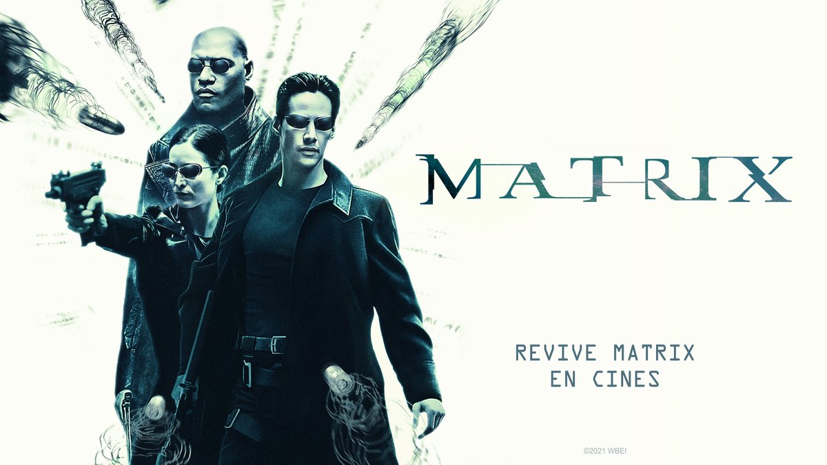 WarnerBrosChile's tweet photo. Para celebrar la llegada de #MatrixResurrecciones el 22 de diciembre🍿, reestrenaremos #MATRIX, la primera entrega de esta saga que cambió el cine de ciencia ficción para siempre. Podrá ser vista, por primera vez, en IMAX 🔥🔥💊

Sigue al conejo blanco para más información 🐇 https://t.co/xnh1iFR6dF