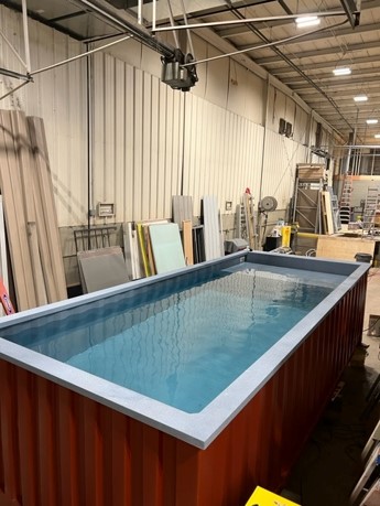 More #containerpools in fabrication from #gotbloxgr in #Michigan place your order for 2022 visit our website at gotblox.com for pricing. #builders #shippingcontainerpools