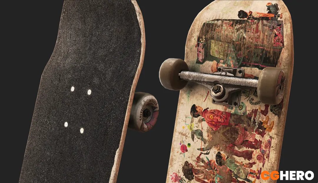 cghero's tweet photo. How would you rate this cool skateboard, created by our talented 3D artist Sebastian Baer? 🔥 Modeled in #Maya.
Rendered in #MarmosetToolbag.

Hero portfolio ➡️ https://t.co/t5eYvnUiif
.
.
.
#3d #gameart #3dmodels #3dmodelling #pbrtexturing #artdigital #cgart #cgartist #cghero https://t.co/Bb4znArEbn