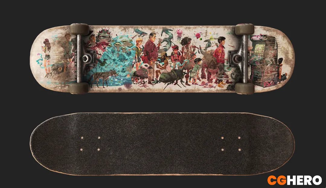 cghero's tweet photo. How would you rate this cool skateboard, created by our talented 3D artist Sebastian Baer? 🔥 Modeled in #Maya.
Rendered in #MarmosetToolbag.

Hero portfolio ➡️ https://t.co/t5eYvnUiif
.
.
.
#3d #gameart #3dmodels #3dmodelling #pbrtexturing #artdigital #cgart #cgartist #cghero https://t.co/Bb4znArEbn