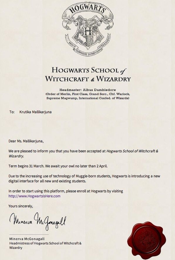 Harry Potter Hogwarts Acceptance Letter - Paper Trail Design