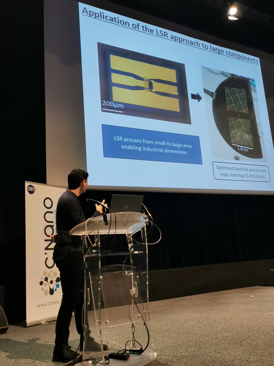 Congratulation to Idriss Abid, <a href="/iemn_fr/">IEMN</a>, @Renatech thesis award winner, who presented thetechnological results of his thesis during the <a href="/CNano_national/">C'Nano - CNRS</a>
The thesis was on new electronic components based on AlN material for future power applications