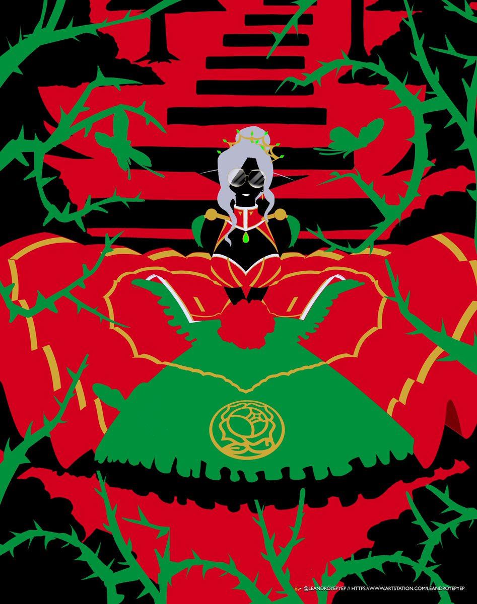 LeandroYep's tweet photo. A commission inspired by #Utena art! #Rosebride ! Thanks @Abyssiniian  for the job! https://t.co/M4SDMdaboR