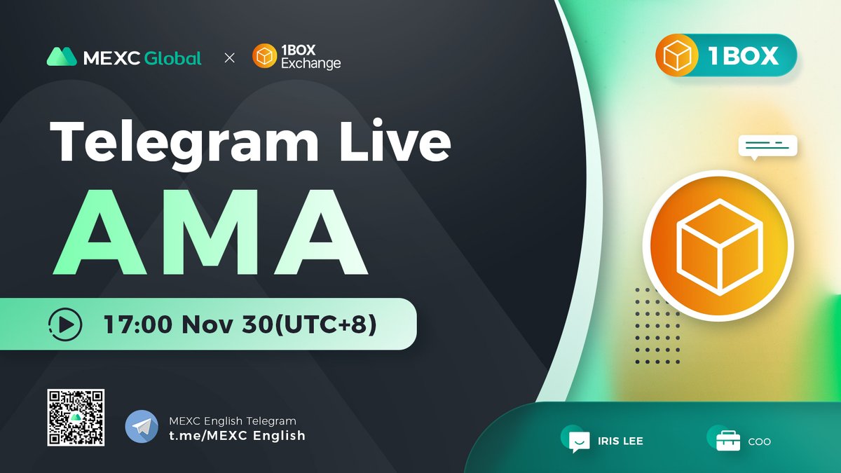 🌟@MEXC_Global AMA with  <a href="/1Boxnft/">1Boxnft</a> #1BOX

📍TG group: t.me/MEXCEnglish
⏰17:00 Nov 30 (UTC+8)

✅Follow <a href="/1Boxnft/">1Boxnft</a> &amp; @MEXC_Fans &amp; @MEXC_Updates
✅RT &amp; Like &amp; Tag 3
✅Comment 

🌈10 ppl* 10 $USDT equivalent token

💚Follow us for more  #Giveaway