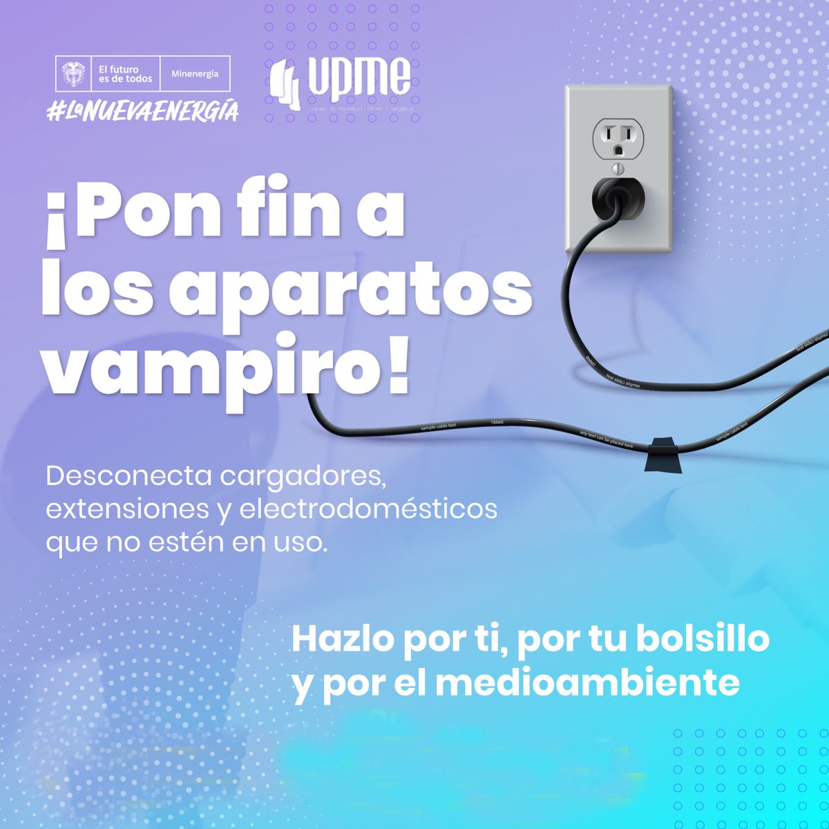 Ponerte en #ModoAhorroDeEnergía es eliminar el consumo de los “aparatos vampiro”. ¡Que no absorban tu luz y tu bolsillo!